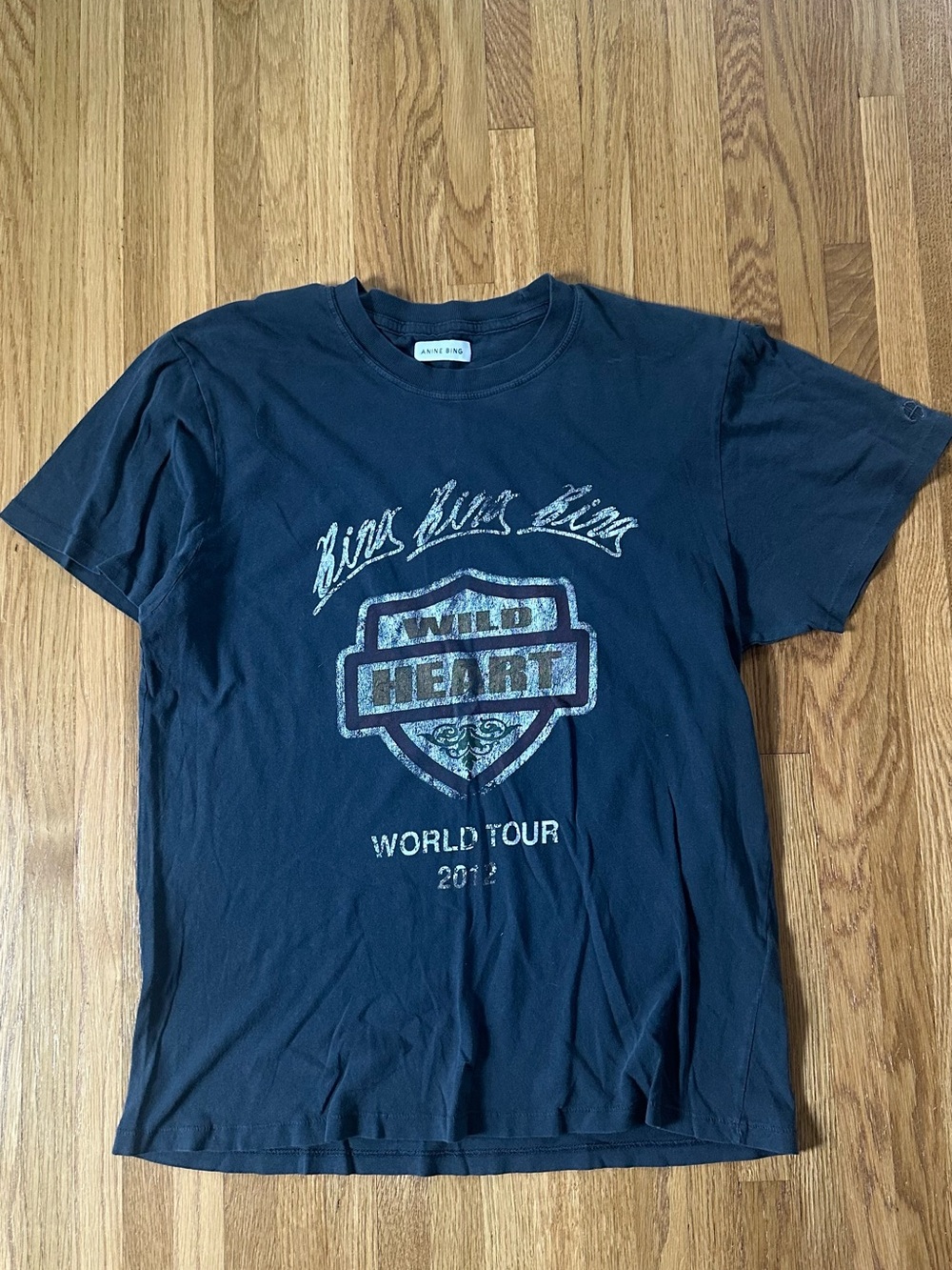 ANINE BING Wild Heart Graphic Tee in Dark Navy